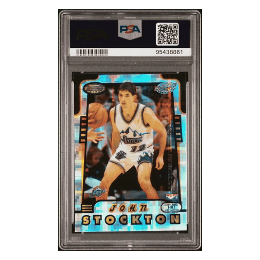 John Stockton & Charles Barkley PSA 8 1996 Bowman's Best Honor Roll - Atomic Refractor Card #HR1