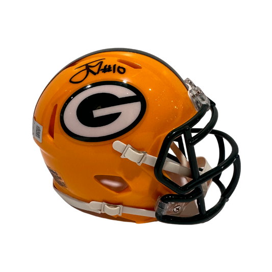 Jordan Love Green Bay Packers Autographed Mini Speed Helmet - Beckett COA