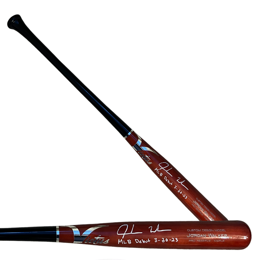 Jordan Walker St Louis Cardinals Autographed Maple Victus Custom Design Model Bat with Inscription- MLB COA