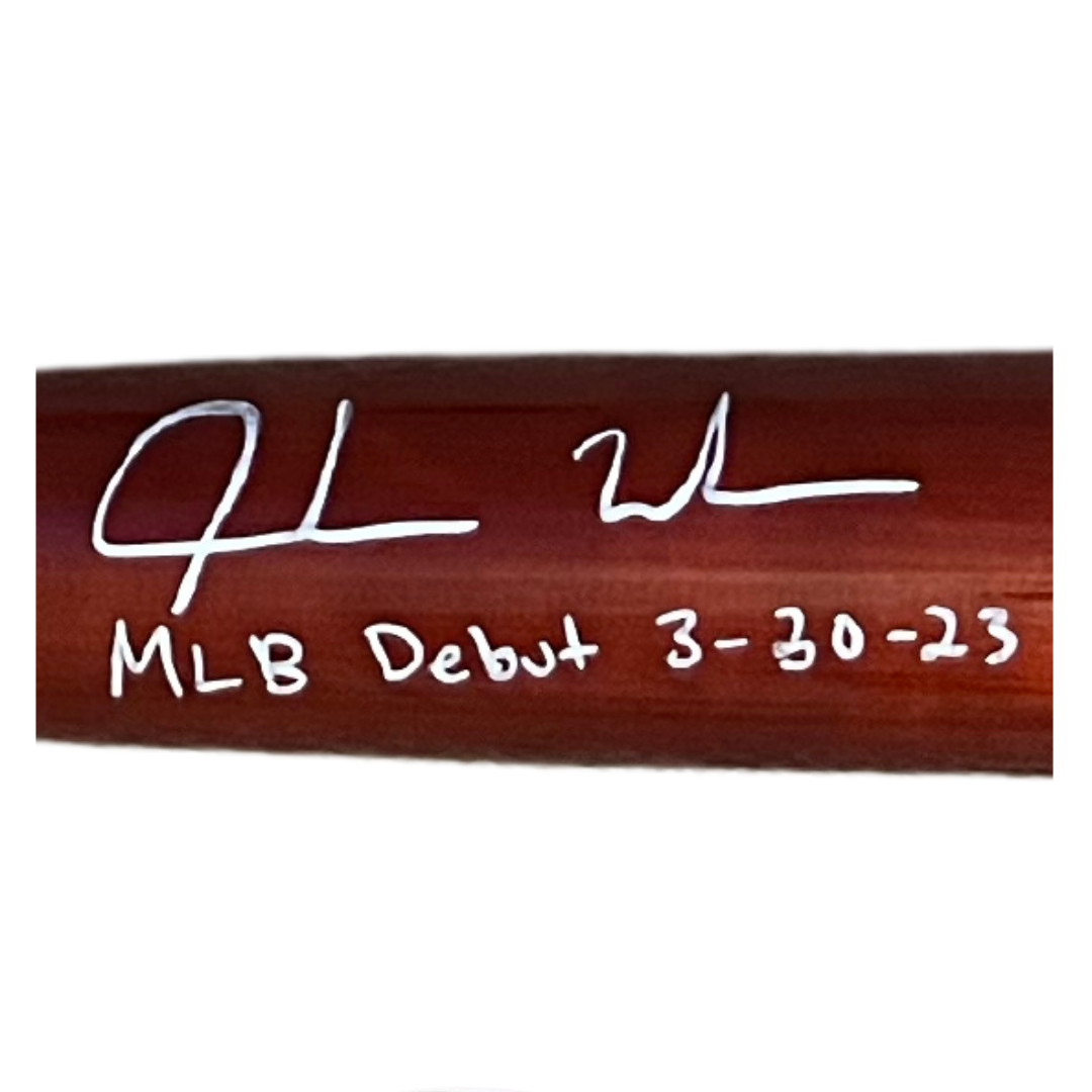 Jordan Walker St Louis Cardinals Autographed Maple Victus Custom Design Model Bat with Inscription- MLB COA