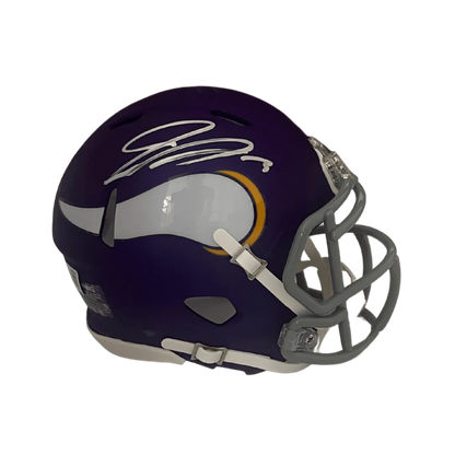 Jordan Addison Minnesota Vikings Autographed Tribute Mini Speed Replica Helmet - Beckett COA