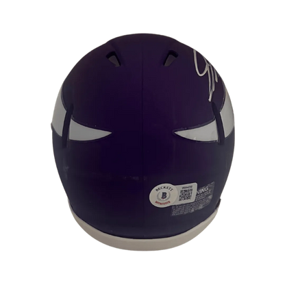 Jordan Addison Minnesota Vikings Autographed Tribute Mini Speed Replica Helmet - Beckett COA