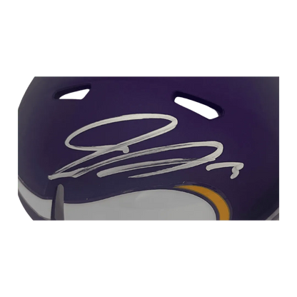 Jordan Addison Minnesota Vikings Autographed Tribute Mini Speed Replica Helmet - Beckett COA