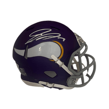 Jordan Addison Minnesota Vikings Autographed Tribute Mini Speed Replica Helmet - Beckett COA