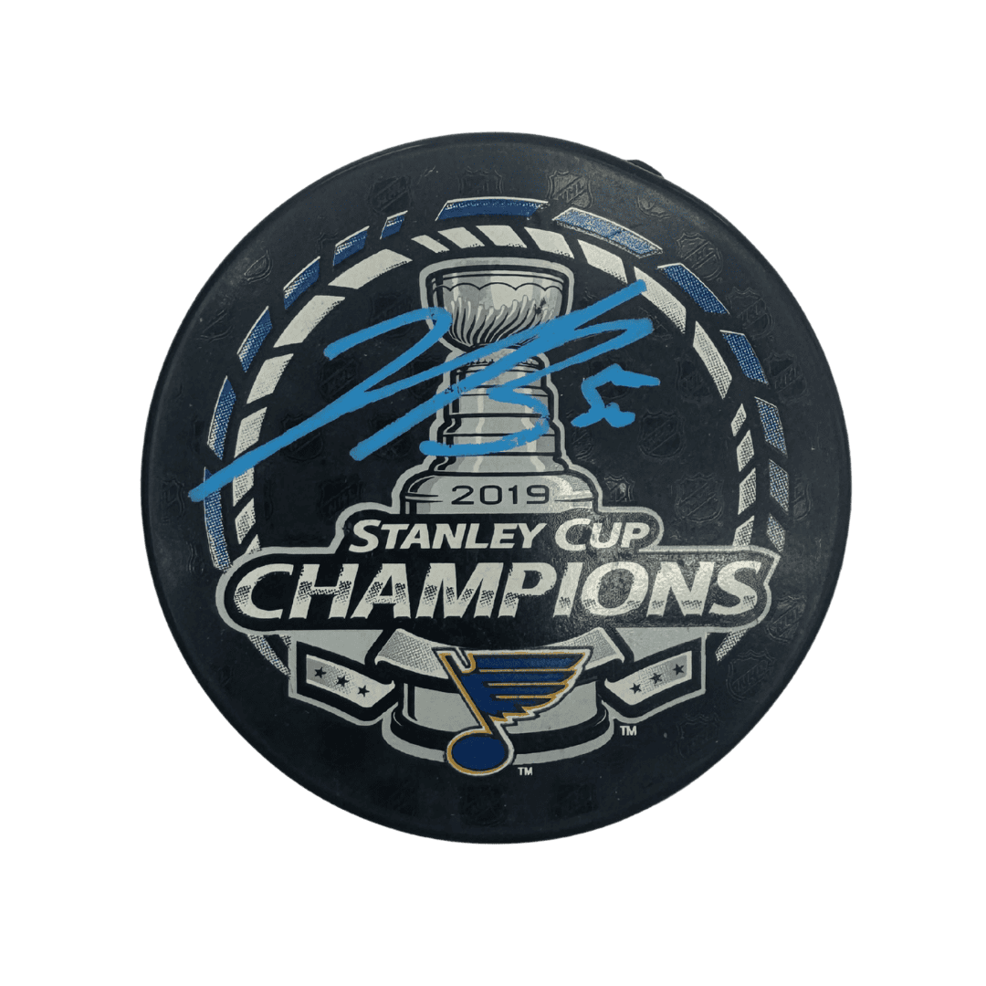 Jordan Binnington St Louis Blues Autographed 2019 Stanley Cup Champions Logo Puck - Fanatics COA