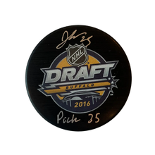 Jordan Kyrou St Louis Blues Autographed 2016 NHL Draft Puck with Inscription - JSA COA