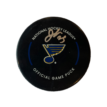 Jordan Kyrou St Louis Blues Autographed 2022- 2023 Official Game Puck - JSA COA