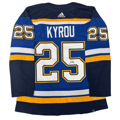 Jordan Kyrou St Louis Blues Autographed Adidas Home Jersey - JSA COA
