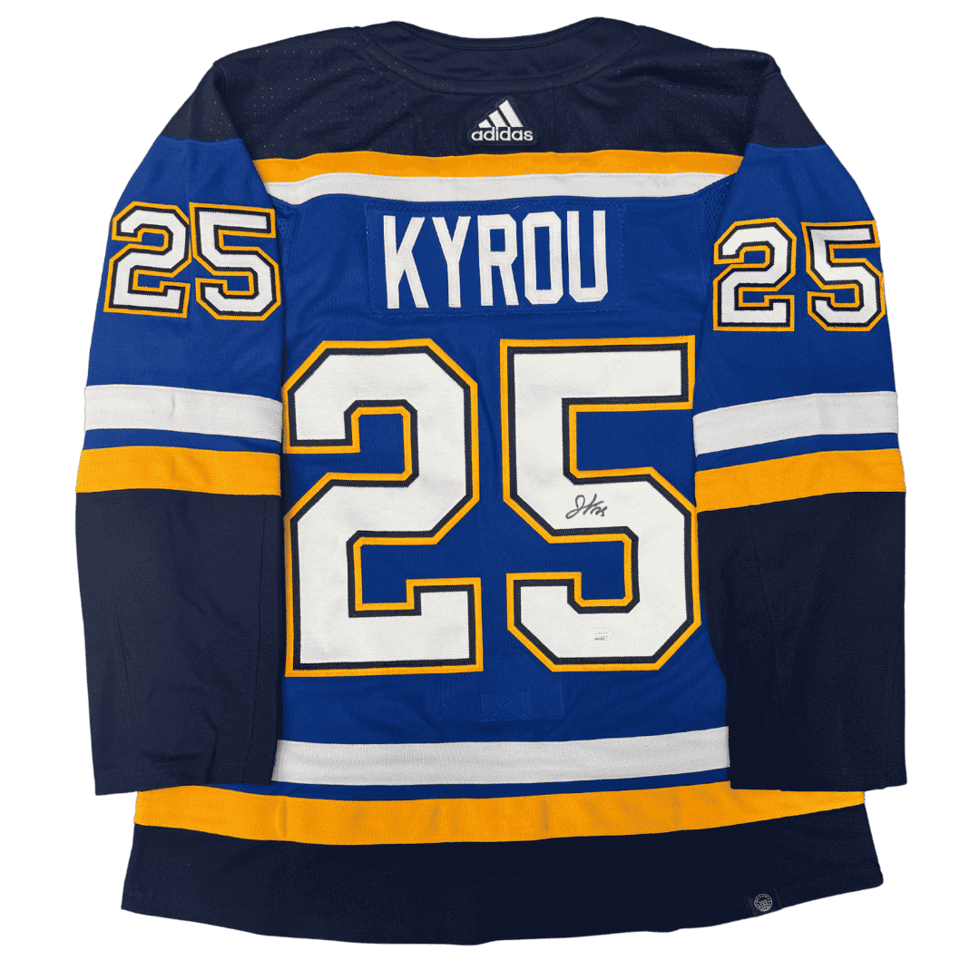 Jordan Kyrou St Louis Blues Autographed Adidas Home Jersey - JSA COA