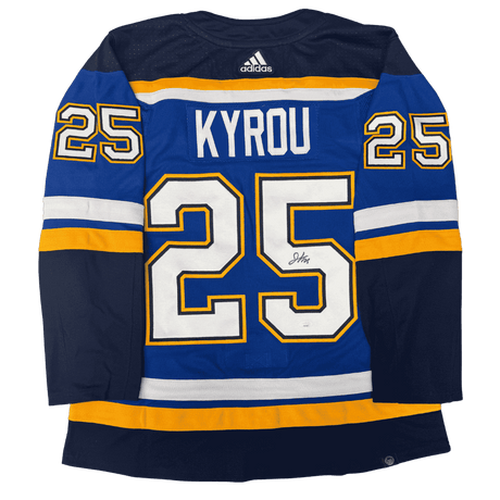 Jordan Kyrou St Louis Blues Autographed Adidas Home Jersey - JSA COA