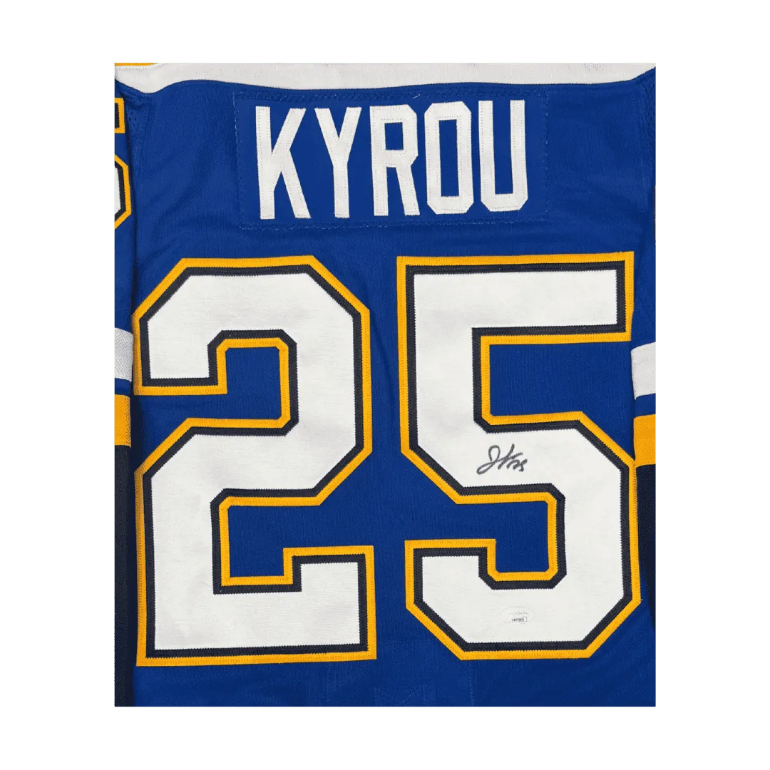 Jordan Kyrou St Louis Blues Autographed Adidas Home Jersey - JSA COA