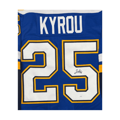 Jordan Kyrou St Louis Blues Autographed Adidas Home Jersey - JSA COA