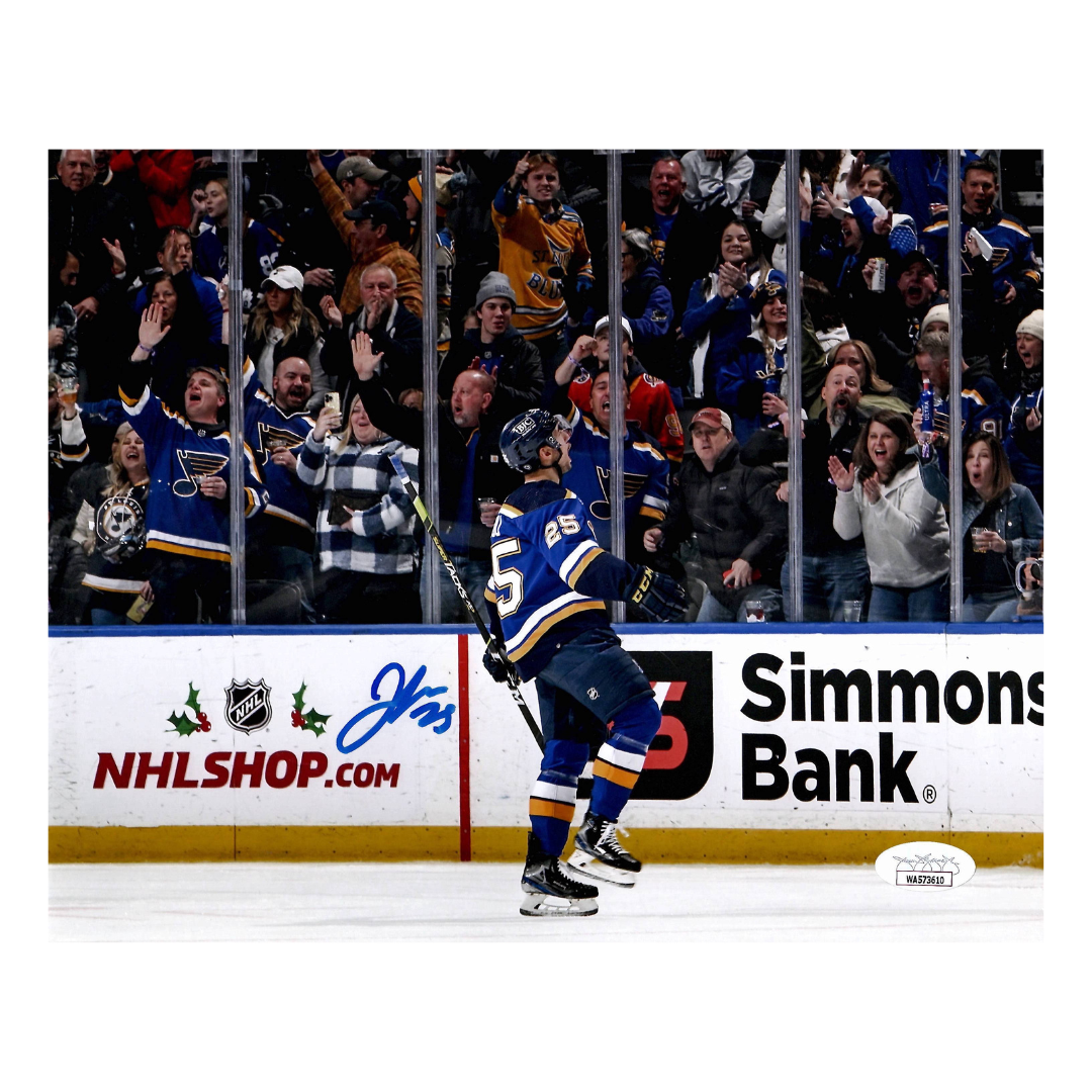Jordan Kyrou St Louis Blues Autographed Celebration Photo - JSA COA