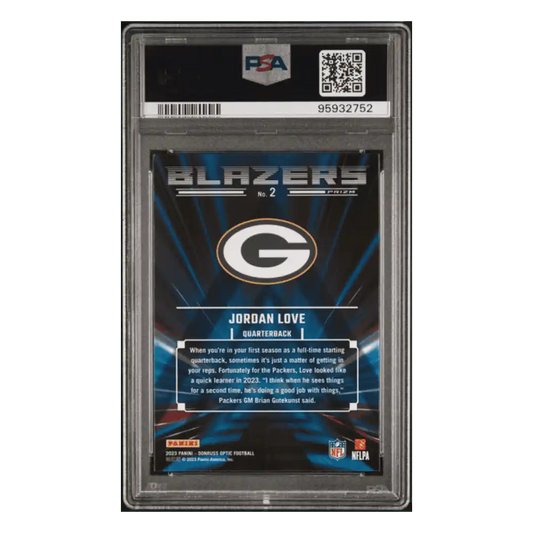 Jordan Love PSA 10 2023 Panini Donruss Optic Blazers Case Hit Card #2