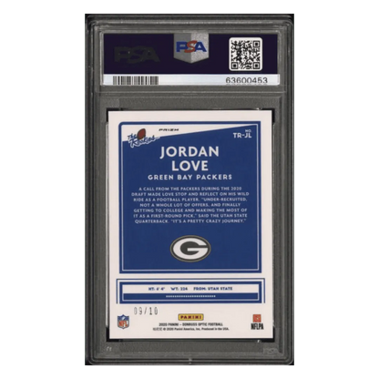 Jordan Love PSA 9 2020 Panini Donruss Optic The Rookies Gold #d/ 10 Card #JL