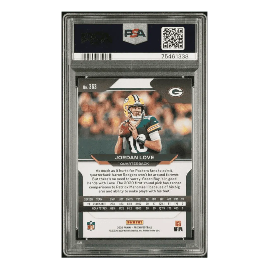Jordan Love PSA 9 2020 Panini Prizm SP Rookie RC Card #363
