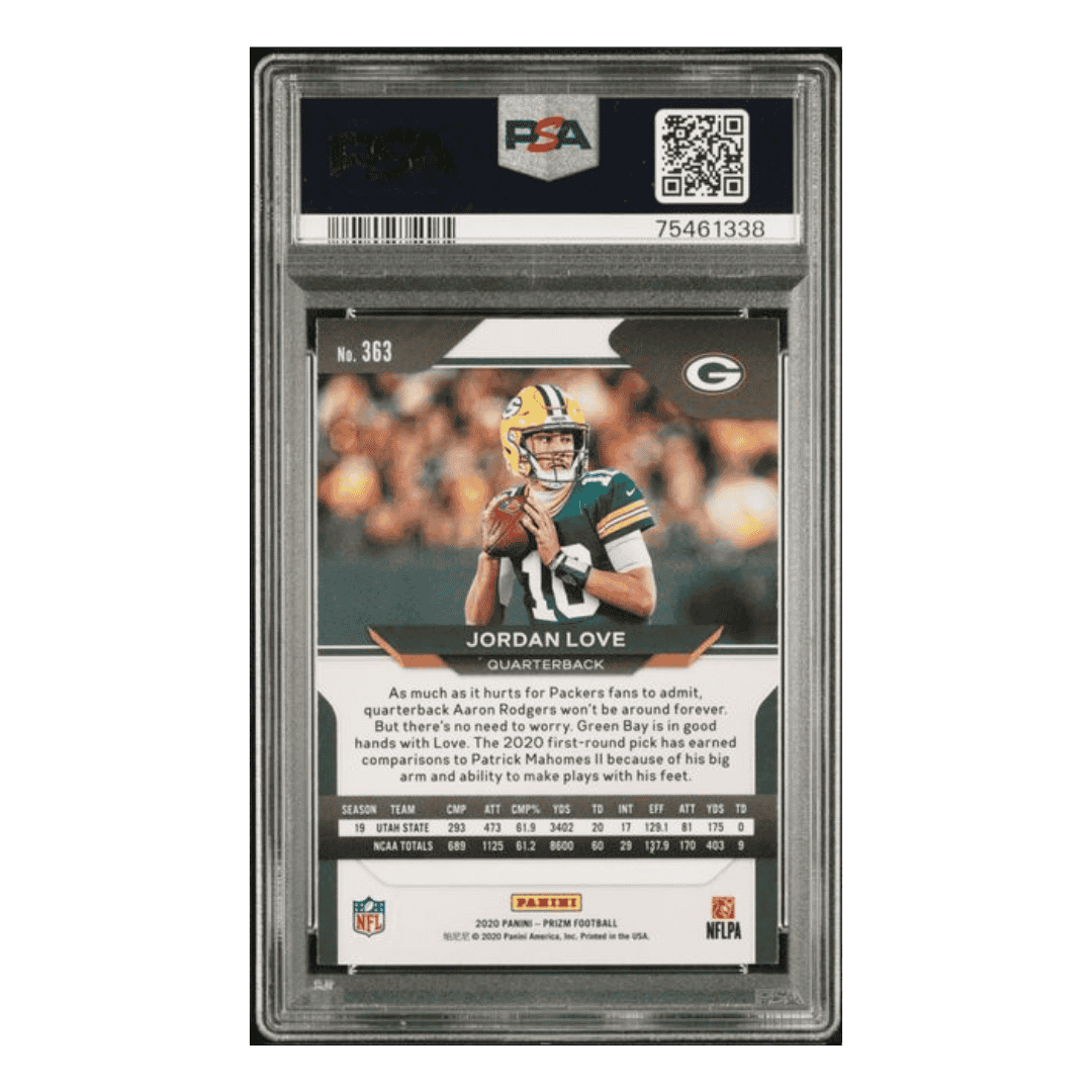 Jordan Love PSA 9 2020 Panini Prizm SP Rookie RC Card #363