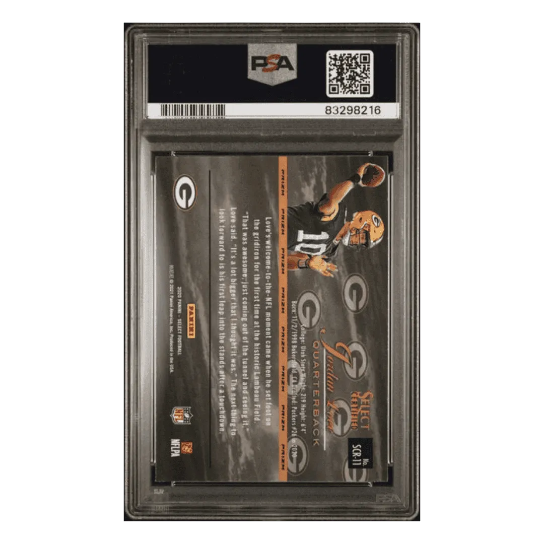 Jordan Love PSA 9 2020 Panini Select Select Certified Rookie - Prizm Card #SCR11