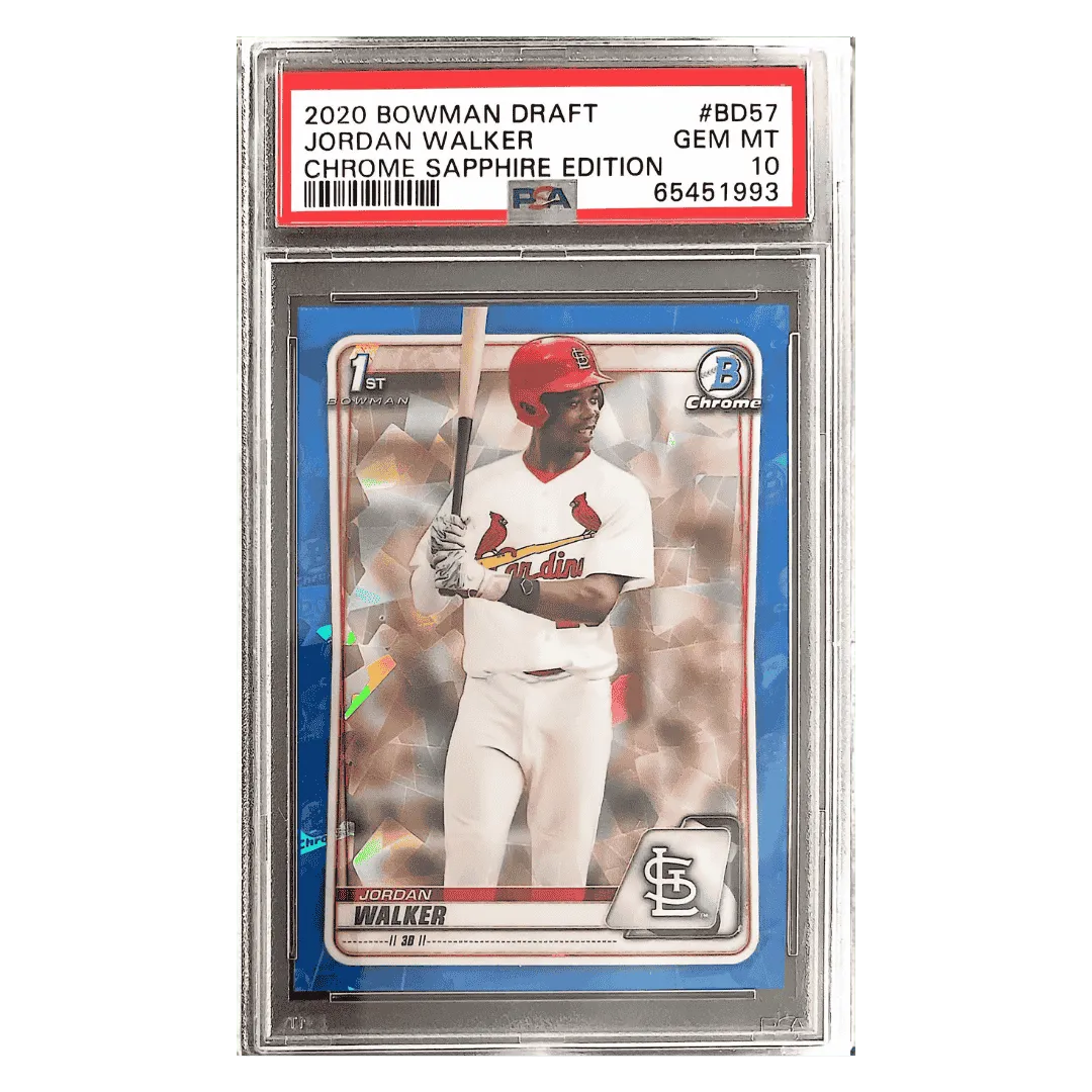 Jordan Walker PSA 10 2020 Bowman Draft Chrome Sapphire Edition Card #BD57
