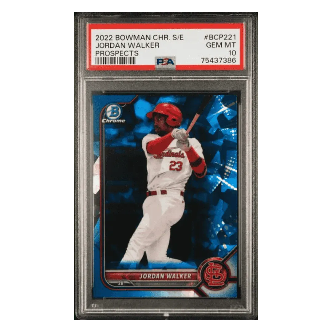 Jordan Walker PSA 10 2022 Bowman Chrome Sapphire Edition Prospects Card #BCP221