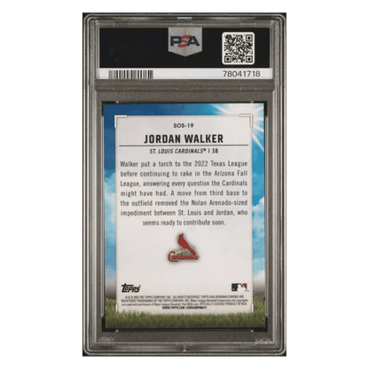 Jordan Walker PSA 9 2023 Bowman Sights on September Atomic Refractor #d/ 150 Card #SOS19