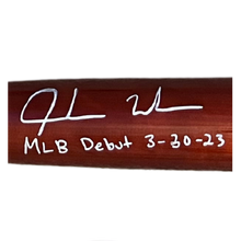 Jordan Walker St Louis Cardinals Autographed Maple Victus Custom Design Model Bat with Inscription- MLB COA