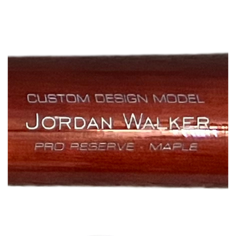 Jordan Walker St Louis Cardinals Autographed Maple Victus Custom Design Model Bat with Inscription- MLB COA