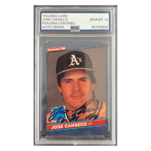 Jose Canseco 1985 Leaf Donruss Rated Rookie Autograph Card #39