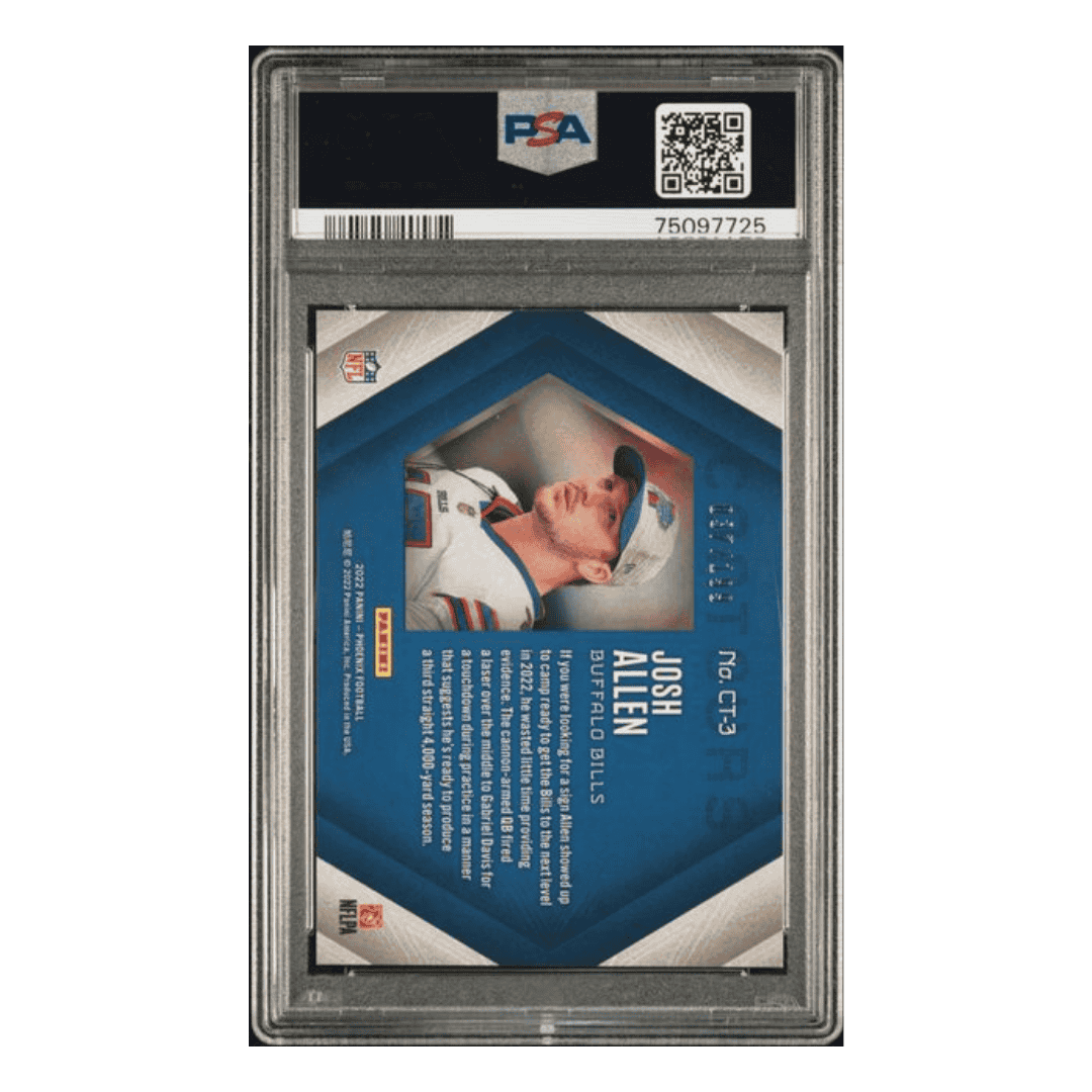 Josh Allen PSA 9 2022 Panini Phoenix Contours Red #d/199 Card #CT3