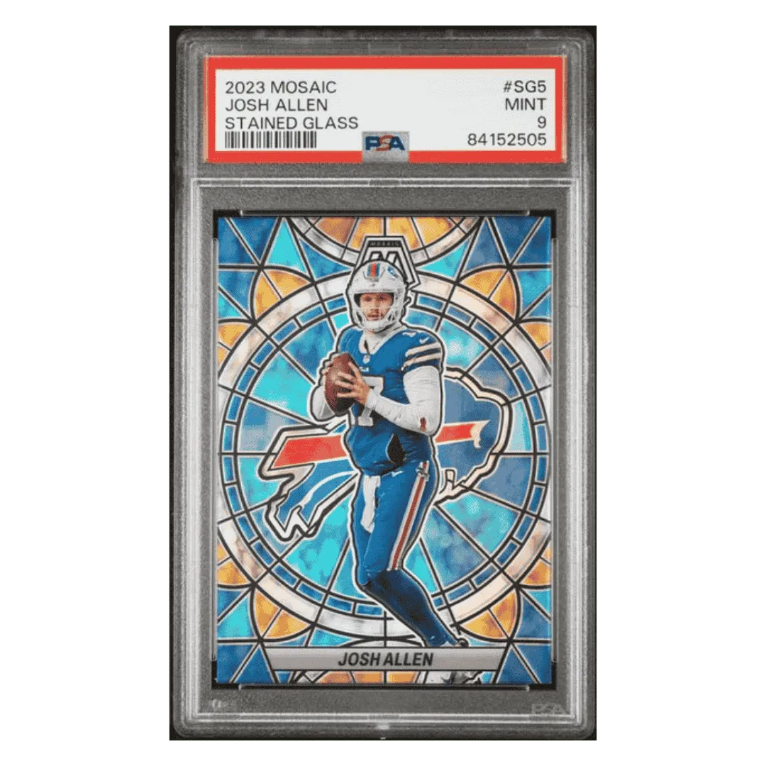 Josh Allen PSA 9 2023 Panini Mosaic Stained Glass Case Hit Card #SG5