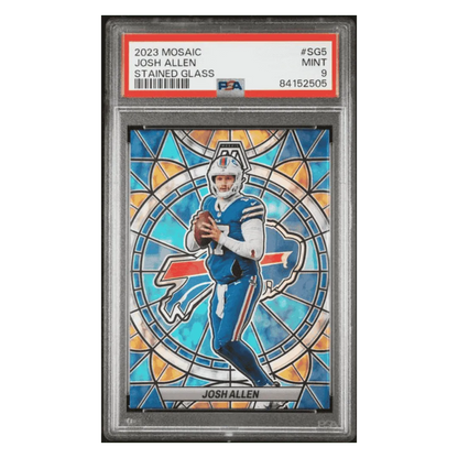 Josh Allen PSA 9 2023 Panini Mosaic Stained Glass Case Hit Card #SG5