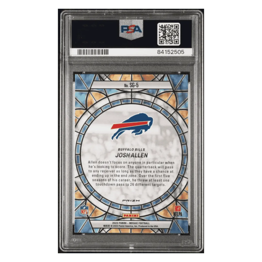 Josh Allen PSA 9 2023 Panini Mosaic Stained Glass Case Hit Card #SG5