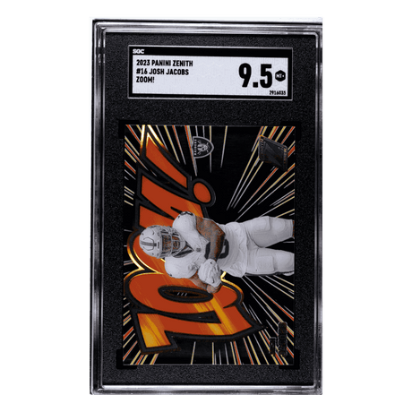 Josh Jacobs SGC 9.5 2023 Panini Zenith Zoom! Case Hit SSP Card #16
