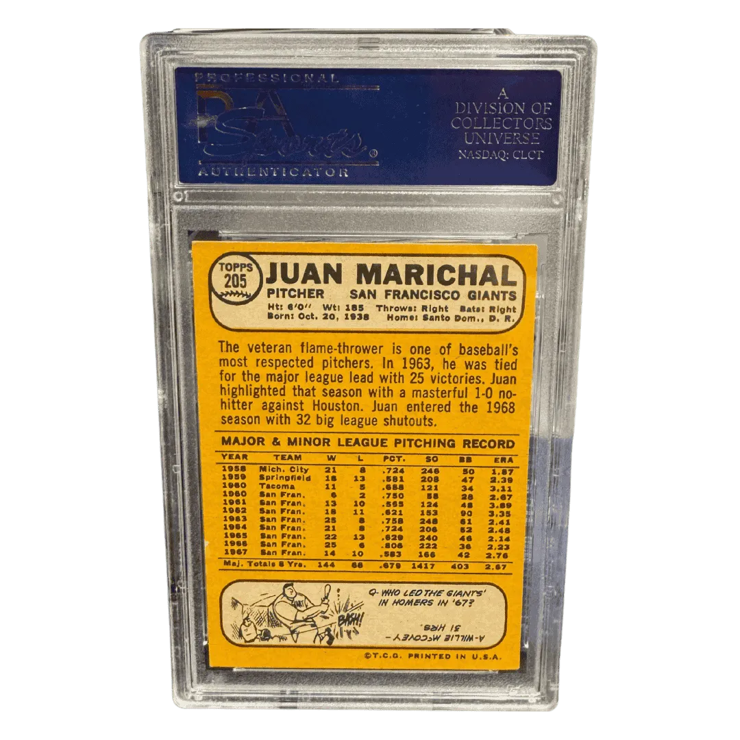 Juan Marichal PSA 7 1968 Topps Card #205
