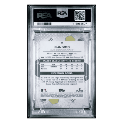 Juan Soto PSA 10 2022 Topps Inception Magenta #d/99 Card #60