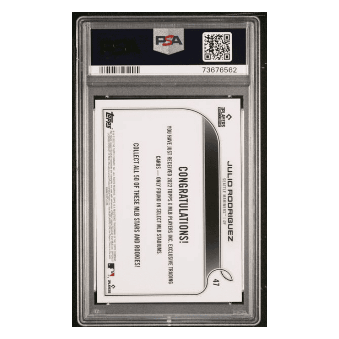 Julio Rodriguez PSA 9 2022 Topps X MLBPA Exclusive Card #47