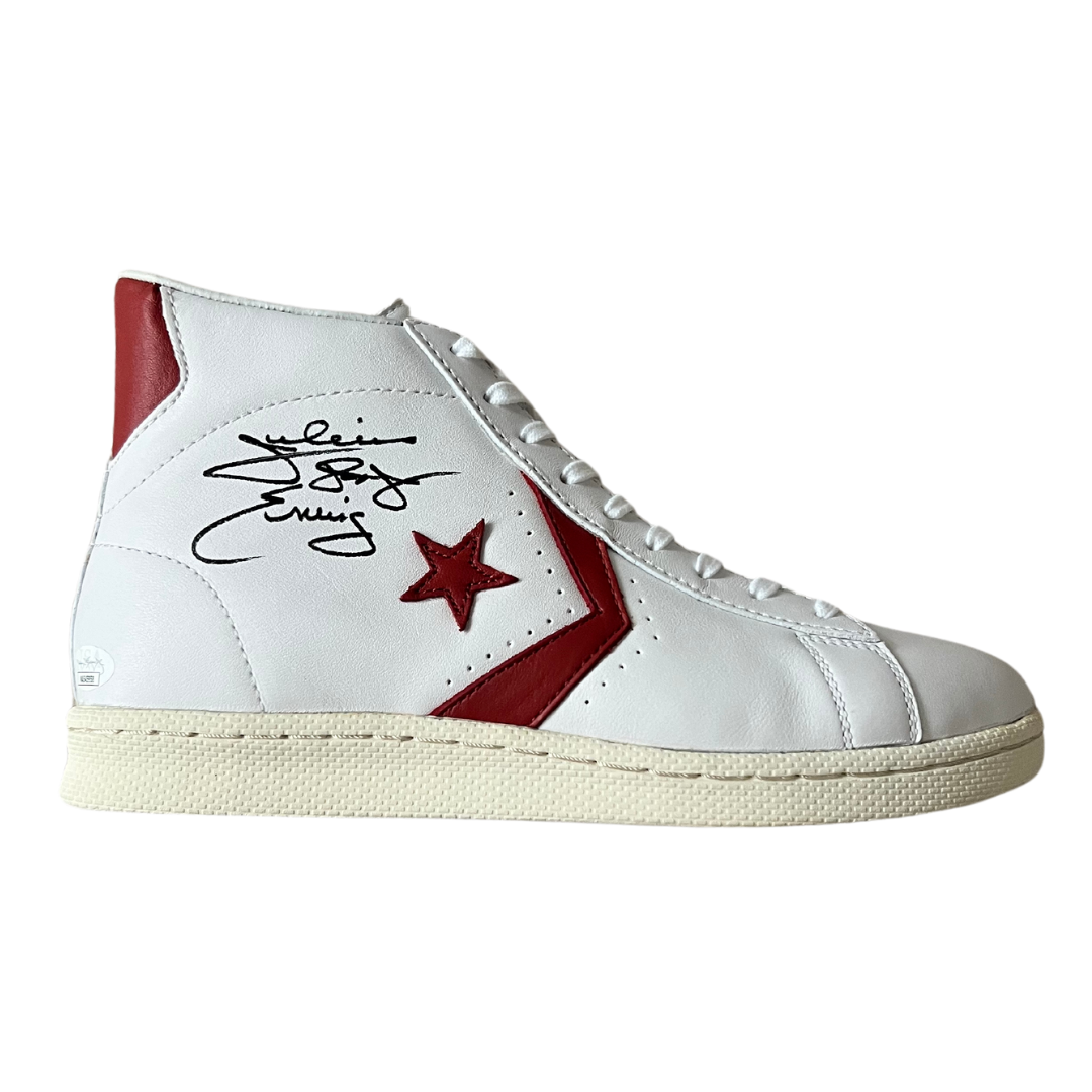 Julius Erving Dr J Philadelphia 76ers Autographed Converse All Star Sneaker - JSA COA
