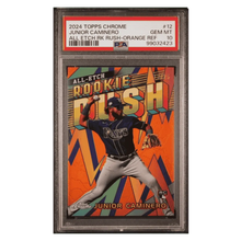 Junior Caminero PSA 10 2024 Topps Chrome All Etch Rookie Rush Orange Refractor #d/ 25 Card #12