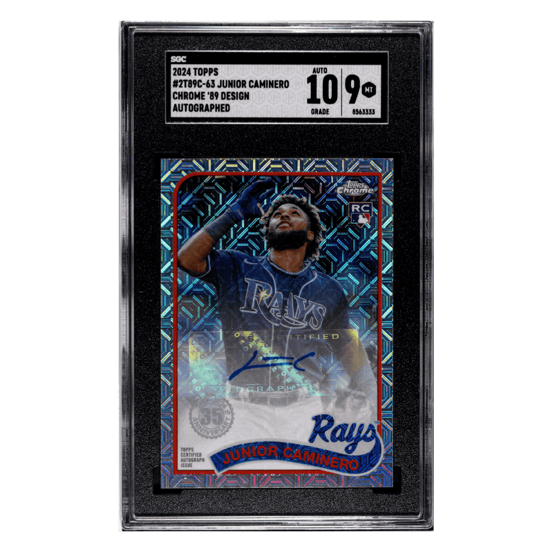 Junior Caminero SGC 9 2024 Topps Chrome '89 Design Autographed Rookie RC Card #2T89C-63