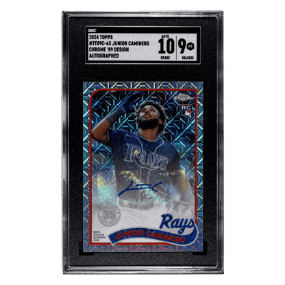 Junior Caminero SGC 9 2024 Topps Chrome '89 Design Autographed Rookie RC Card #2T89C-63