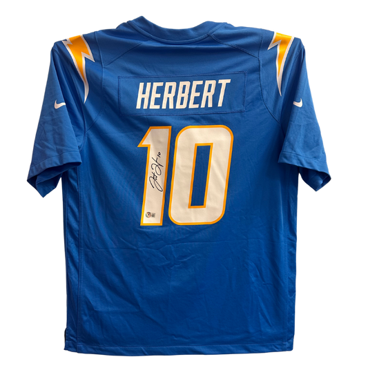 Justin Herbert Los Angeles Chargers Autographed Powder Blue Nike On Field Jersey - Beckett COA