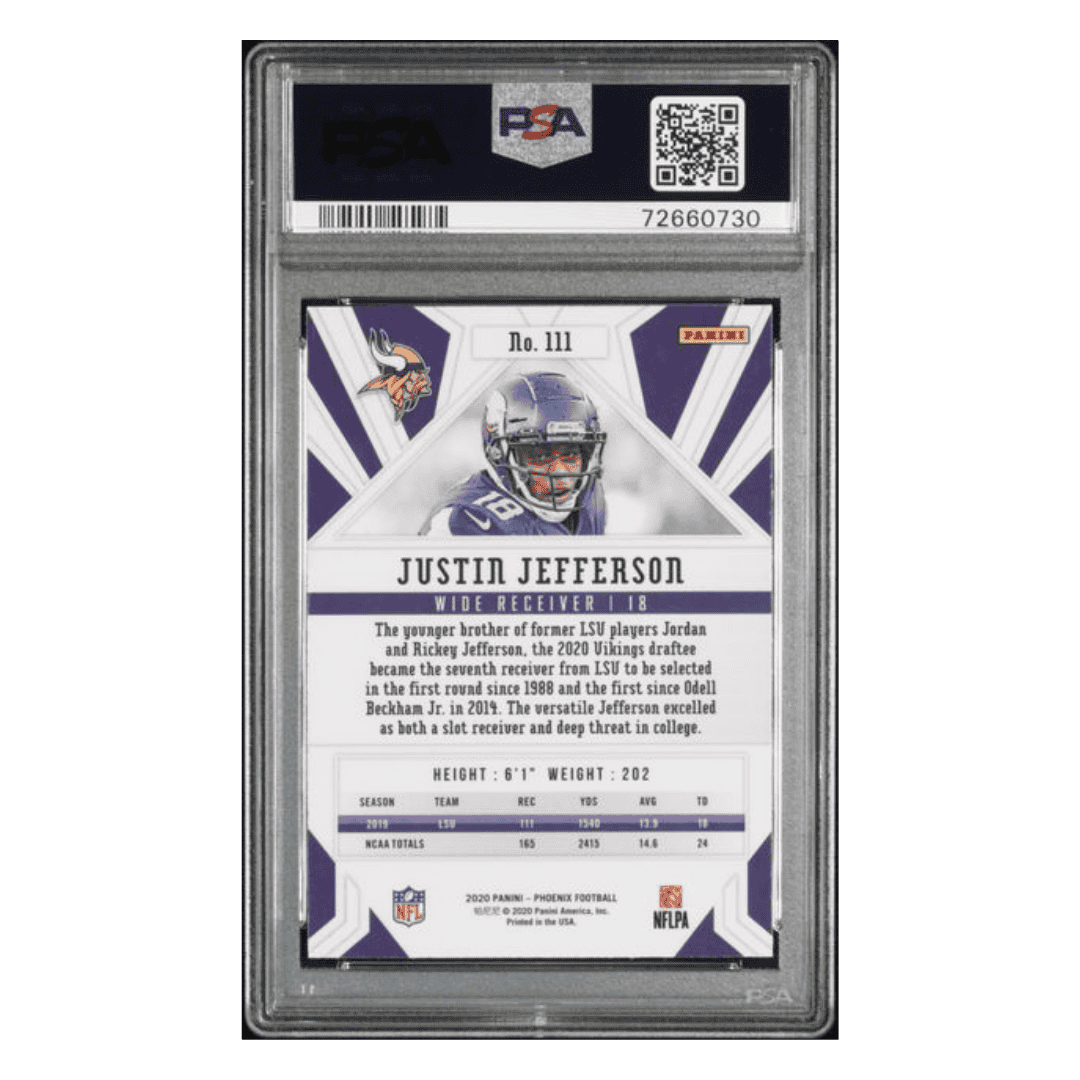 Justin Jefferson PSA 10 2020 Panini Phoenix Fire Burst Rookie RC Card #111