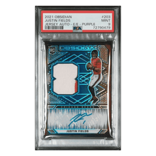 Justin Fields PSA 9 2021 Panini Obsidian Jersey Patch Auto Electric Etch Purple Rookie RC #d/40 Card #203