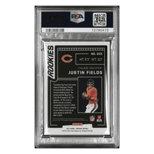 Justin Fields PSA 9 2021 Panini Obsidian Jersey Patch Auto Electric Etch Purple Rookie RC #d/40 Card #203