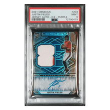 Justin Fields PSA 9 2021 Panini Obsidian Jersey Patch Auto Electric Etch Purple Rookie RC #d/40 Card #203