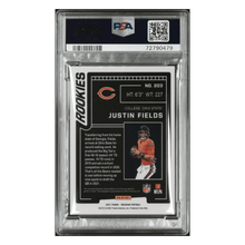 Justin Fields PSA 9 2021 Panini Obsidian Jersey Patch Auto Electric Etch Purple Rookie RC #d/40 Card #203
