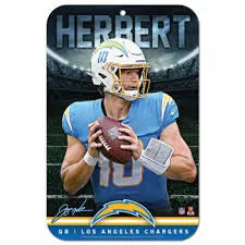 Justin Herbert Los Angeles Chargers Plastic Player Clubhouse Sign