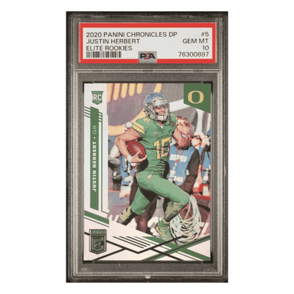 Justin Herbert PSA 10 2020 Panini Chronicles Draft Picks Elite Rookies Rookie RC Card #5