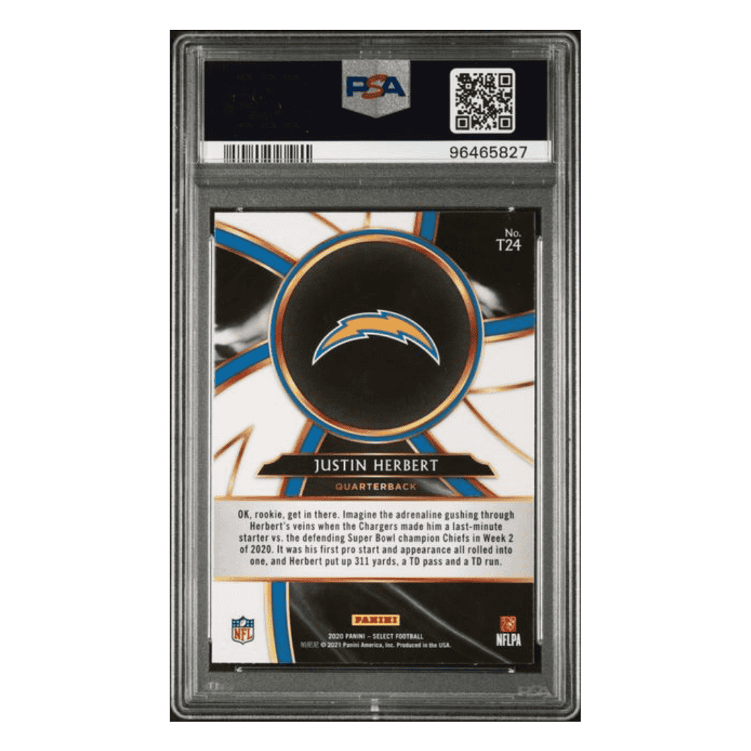 Justin Herbert PSA 10 2020 Panini Select Turbocharged Card #T24