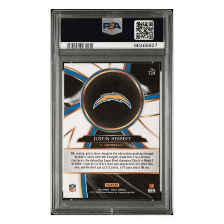 Justin Herbert PSA 10 2020 Panini Select Turbocharged Card #T24